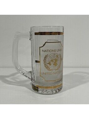 Vintage Culver 22K Gold United Nations Beer Stein Mug USA Barware